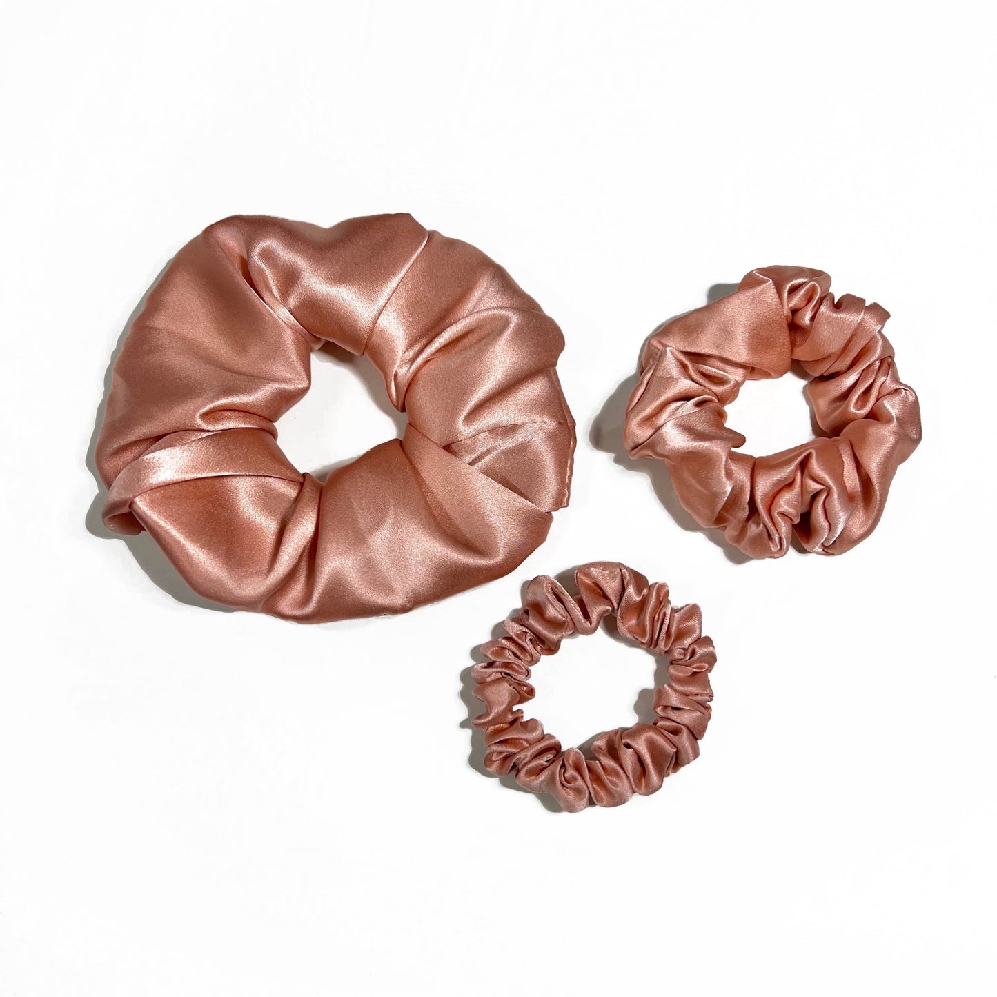 Shiny Peach Scrunchies